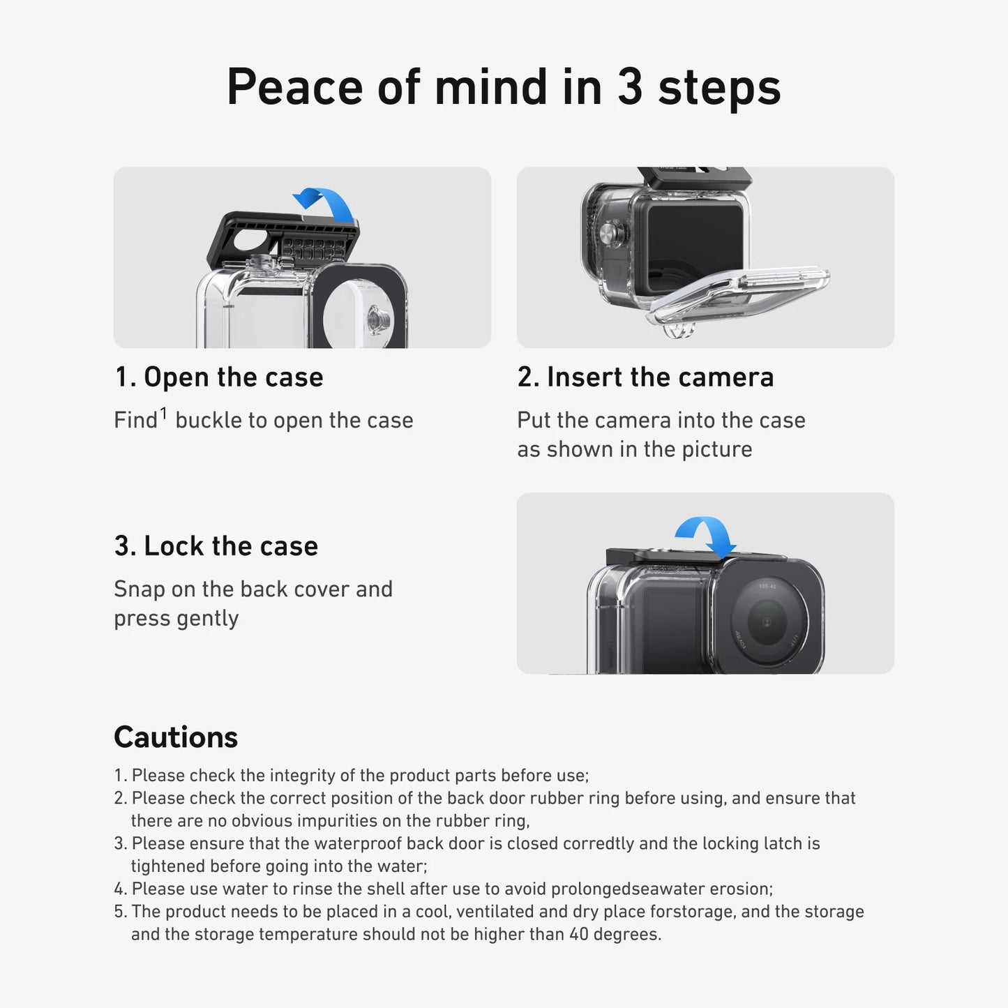 TELESIN Waterproof Case For DJI OSMO Action 6 Underwater 60M Diving Housing Cover With Dive Filter For DJI Action 6