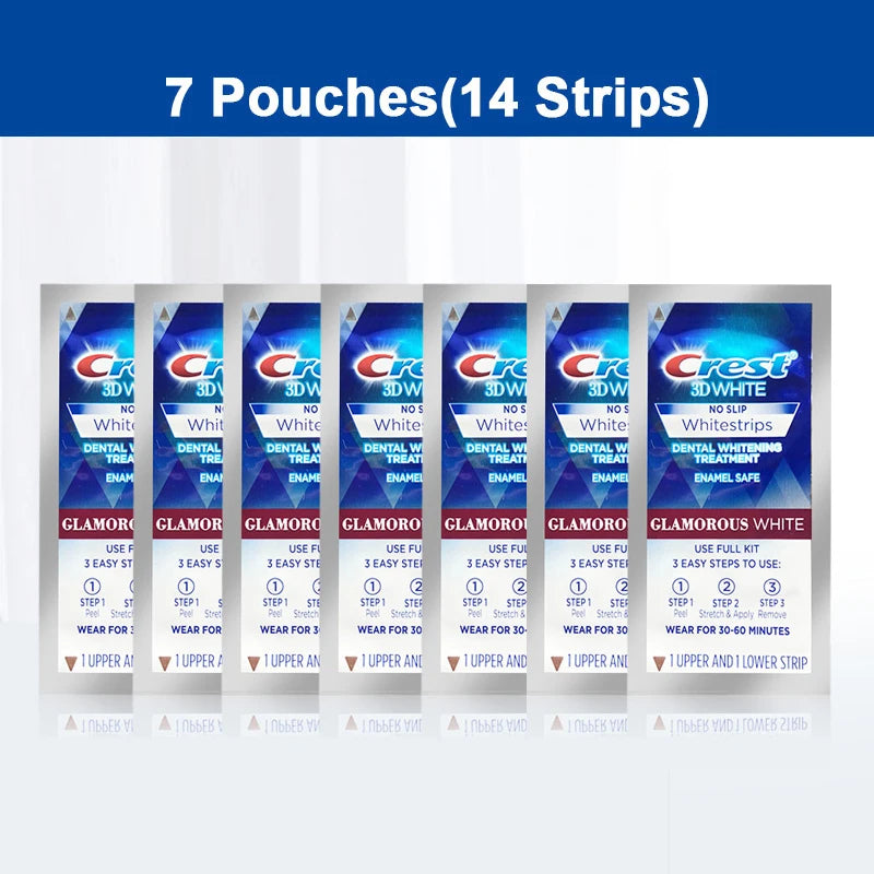 Crest 3D Whitestrips Dental Bleach Teeth Whitener Strips Glamorous White Crest Whitening Strips Teeth Whitening 5/7/14 Treatment