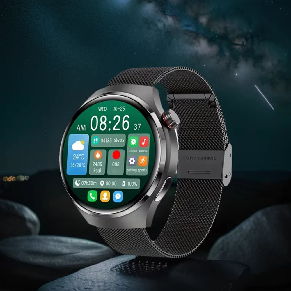 LAXASFIT 2026 New Smart Watch for Men Full Touchscreen Bluetooth Call Sports Fitness Smart Wristwatch Holiday Gift
