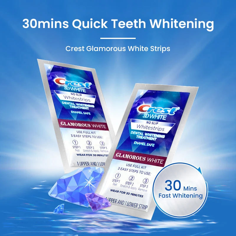 Crest 3D Whitestrips Dental Bleach Teeth Whitener Strips Glamorous White Crest Whitening Strips Teeth Whitening 5/7/14 Treatment