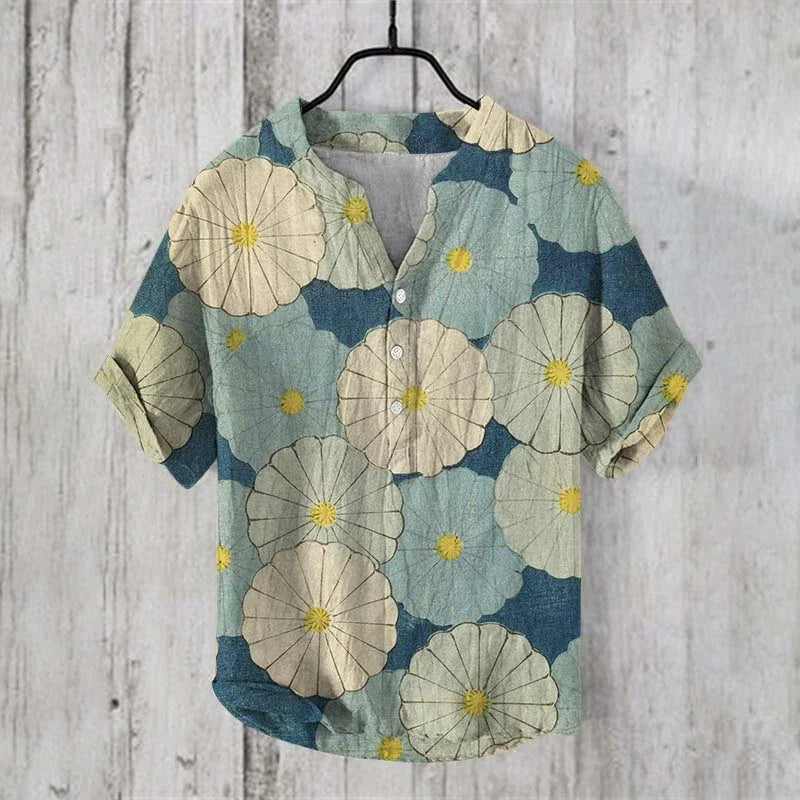Fashionable men's V-neck shirt with 3D animal print men's short sleeved top, loose and comfortable new style