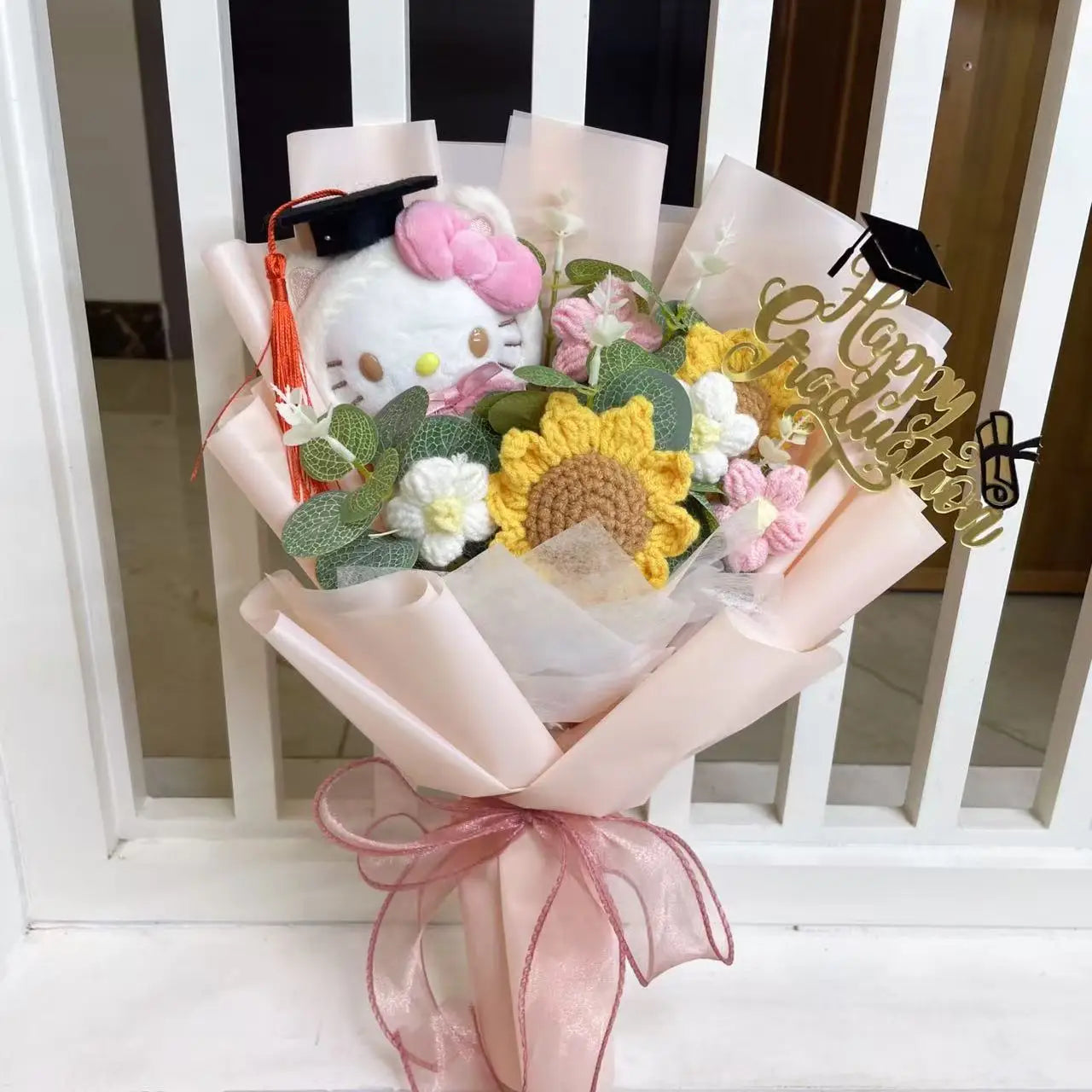 Cartoon Anime Series Hellokitty Kulomi Plush Toys Creative Graduation Bouquet Children's Day Birthday Graduation Gifts For Kids