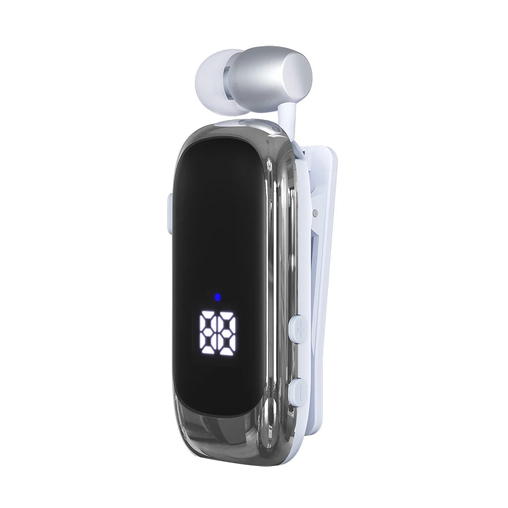 K88 Lavalier Business Bluetooth 5.4 Headphone Talk/Music Time 20 Hours,LED Digital Display,Noice Cancelling Wireless Earphones