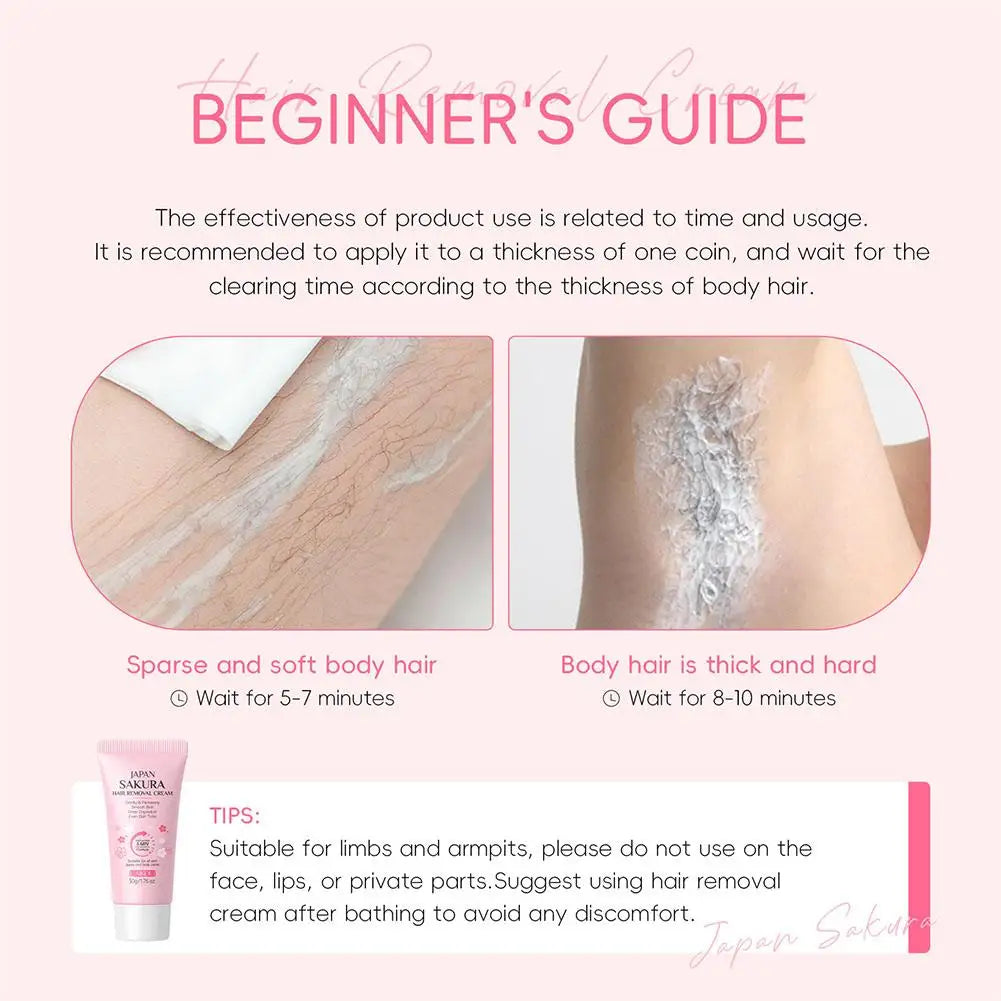 Sakura Hair Removal Cream Intimate Areas Epilator Cream Painless Health Hair Remover Growth Inhibitor Men Woman Body Care