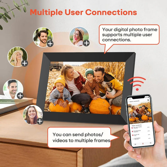 Frameo Digital Picture Frame 10.1 Inch 32GB/64GB Smart WiFi digital photo frame with 1280x800 IPS HD Touch Screen Wall Mountable