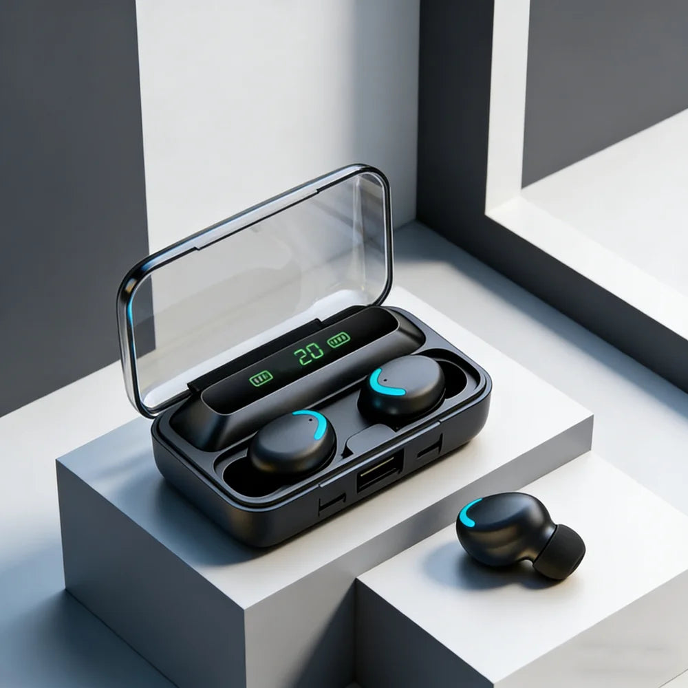 Bluetooth Headphones 9D Stereo High Bass Sport Earphones Handfree Touch Control Tws Wireless Earbuds Waterproof Headset