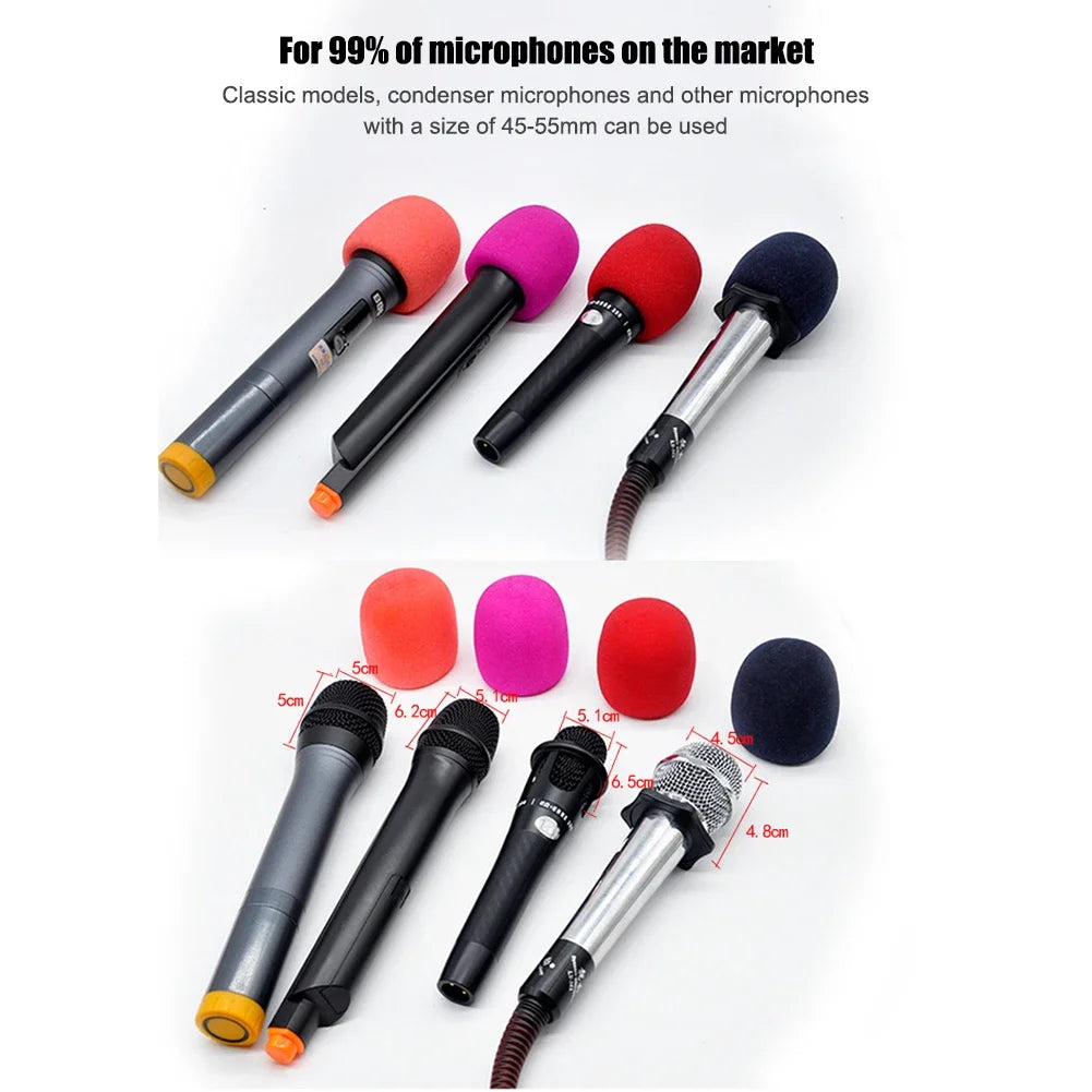 10Pcs Black Mic Protector Replacement KTV DJ Microphone Foam Covers Windscreen Windshield Sponge Covers Microphone Cover
