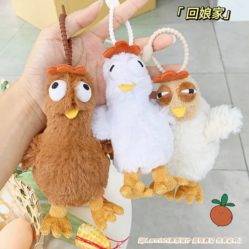 Creative Dozy Chicken Plush Bag Doll Pentant Squawk Alcoholic Chicken Soft Stuffed Cotton Plush Tote For Birthday Gift To Friend