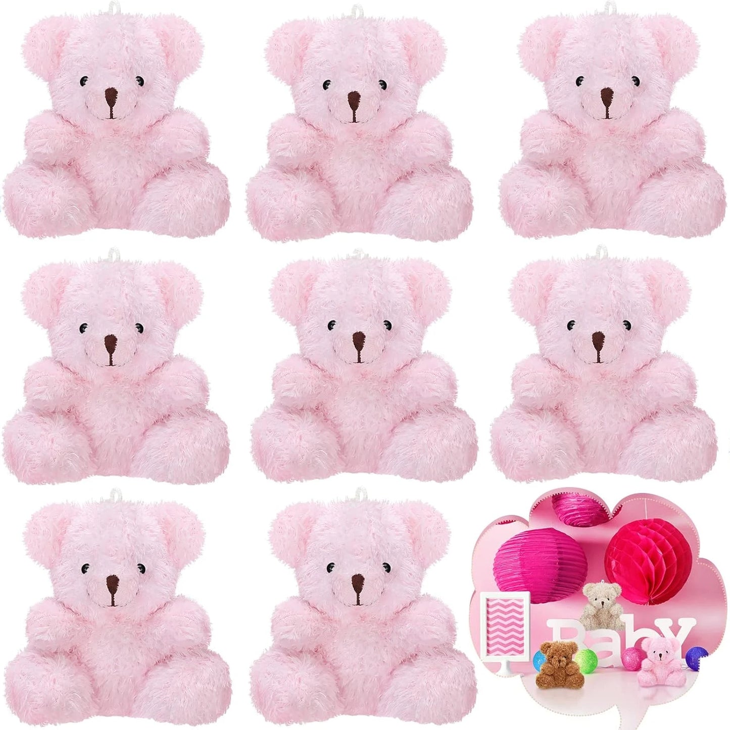12-48Pcs Mini Plush Bears 4 Inch Small Bear Stuffed Animal Toys Tiny Fuzzy Bear Soft Bear Stuffed Doll for Birthday Party Favors
