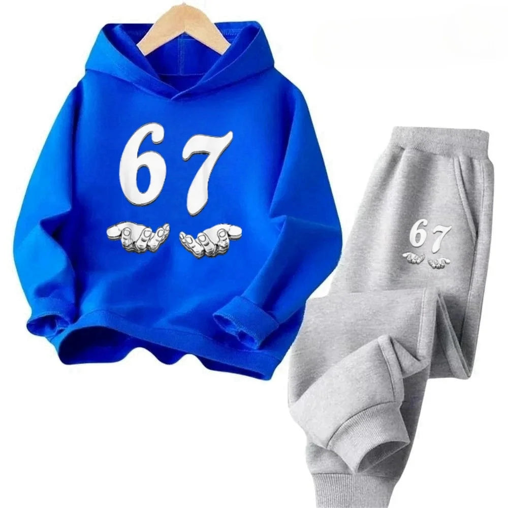 67 Fun Kids Set 4-13Y Cartoon Stitch Print Cotton Tracksuit Casual Children Outfit Free Shipping Children's Fashion Trend Set