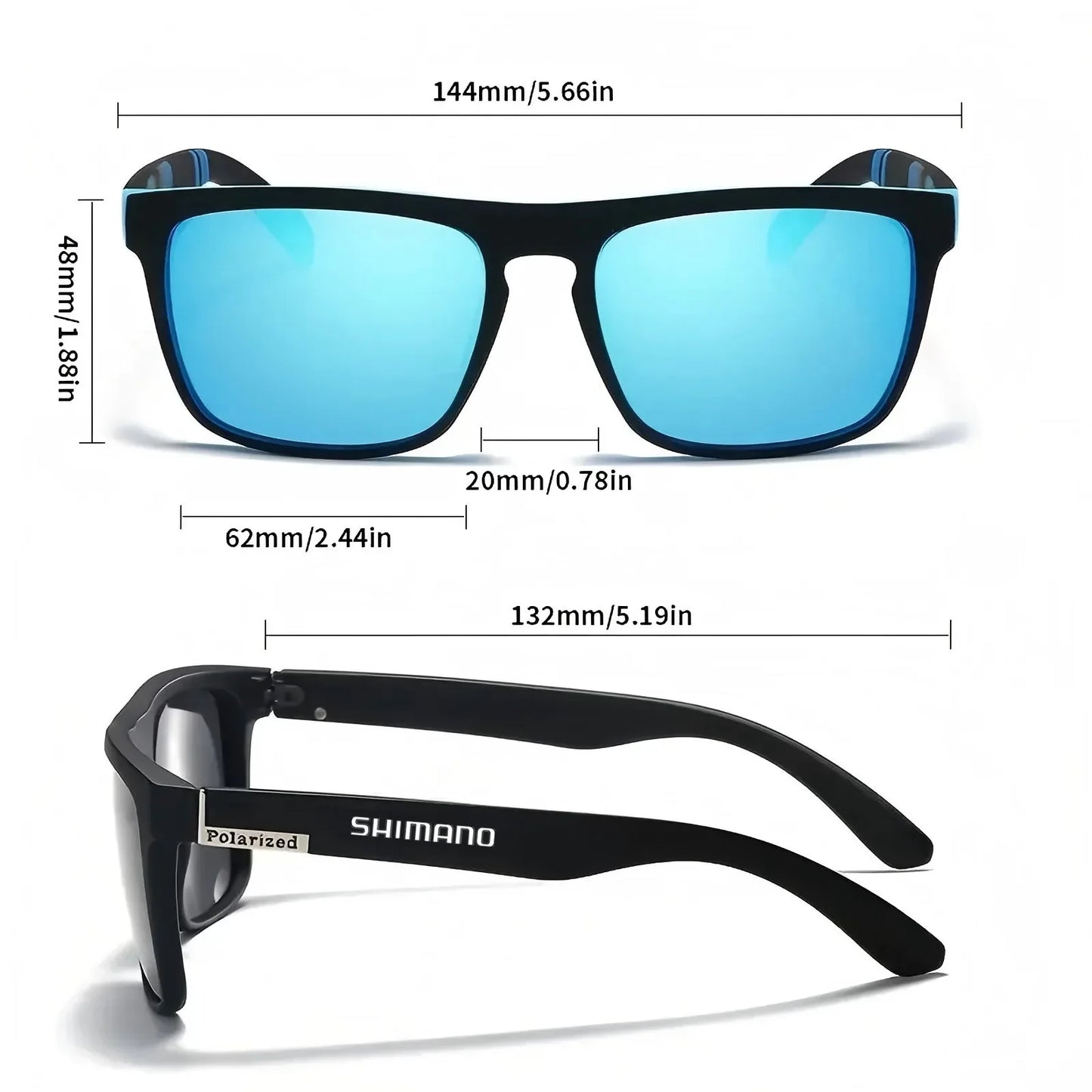 Classic Square Polarized Unisex Outdoor Sports Sunglasses for Fishing Hunting Cycling Driving Mountaineering UV400Anti-glare