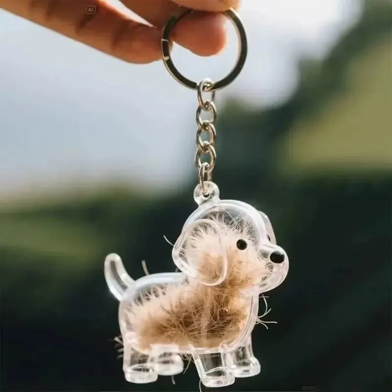 Dog Hair Storage Cute Pendant Keychain Bag Pendant Couple Car Key Chains  Souvenir Collection Gift Pet Hair Memorial Pet Lovers