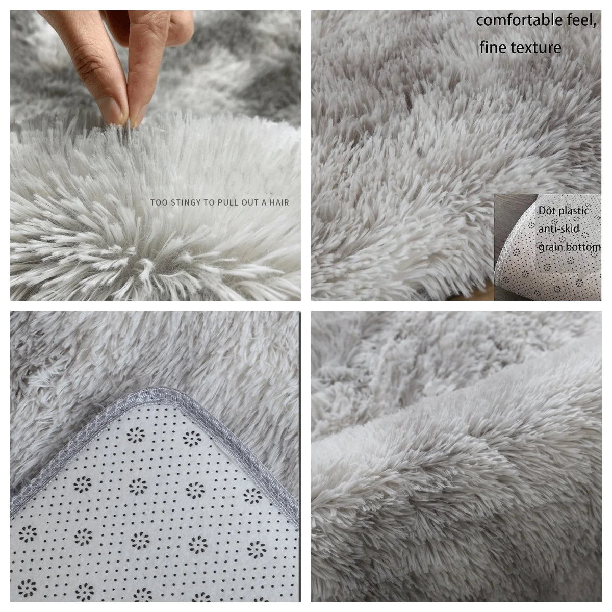 VIKAMA Tie-dyed Plush Carpet Living Room Rug Floor Mat Teenage Girl Bedroom Bedside Rug Large Area Plush Carpet Rug Home Decor