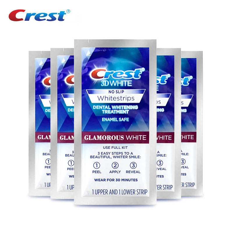 Crest 3D Whitestrips Dental Bleach Teeth Whitener Strips Glamorous White Crest Whitening Strips Teeth Whitening 5/7/14 Treatment
