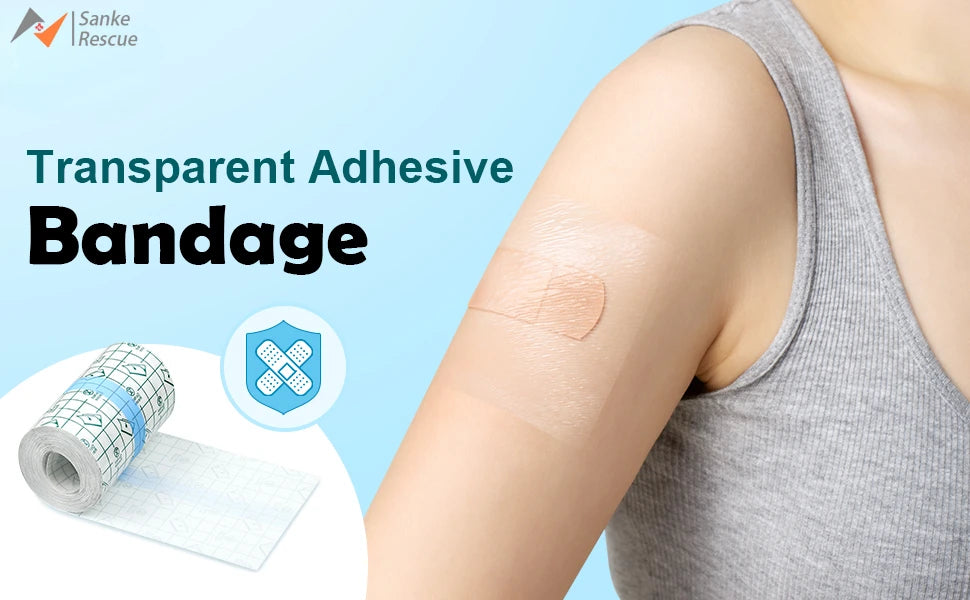 Transparent Dressing Adhesive Bandage Waterproof Clear Bandages Stretch Tape Tattoos Swimming Travel Outdoor Camp Emergency Kits