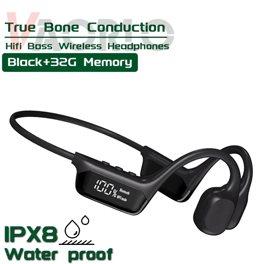 IPX8 Waterproof Swimming Bone Conduction headphone Bluetooth 5.4 Bass Wireless headset MP3 (32G) Player Cycling Fitness Earphone
