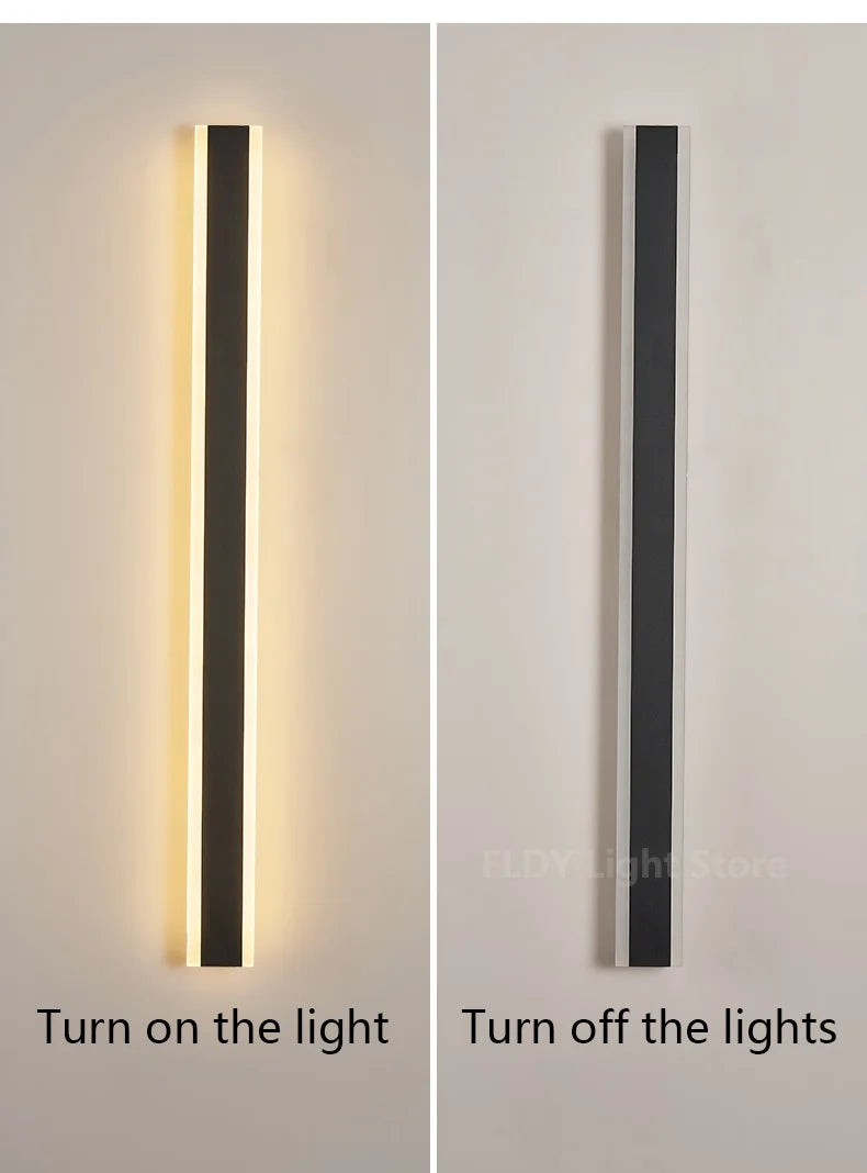 Wall Lamps Line Minimalist  Light Long Strip  Outdoor Waterproof Garden Decoration Villa Background Wall Garden Lights