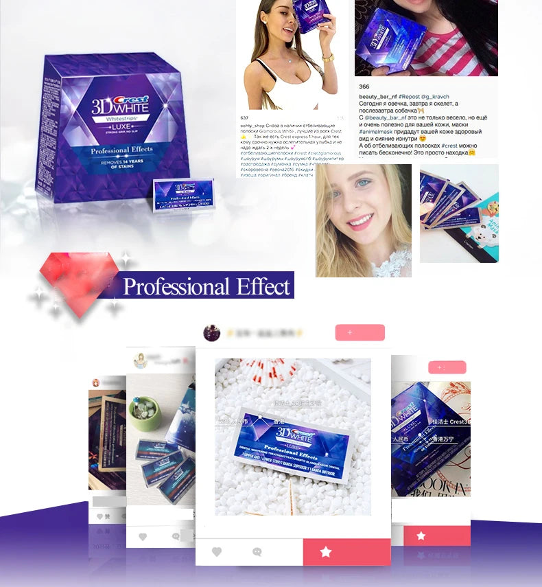 Crest 3D Whitestrips Dental Bleach Teeth Whitener Strips Glamorous White Crest Whitening Strips Teeth Whitening 5/7/14 Treatment