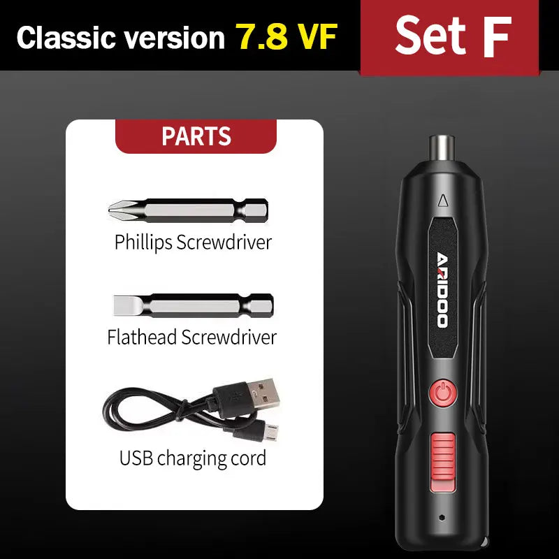 Precision Electric Screwdriver Set 4.2V 15Nm 300rmin Home Rechargeable Mini Multifunctional Repair Tool w LED Light Lightweight