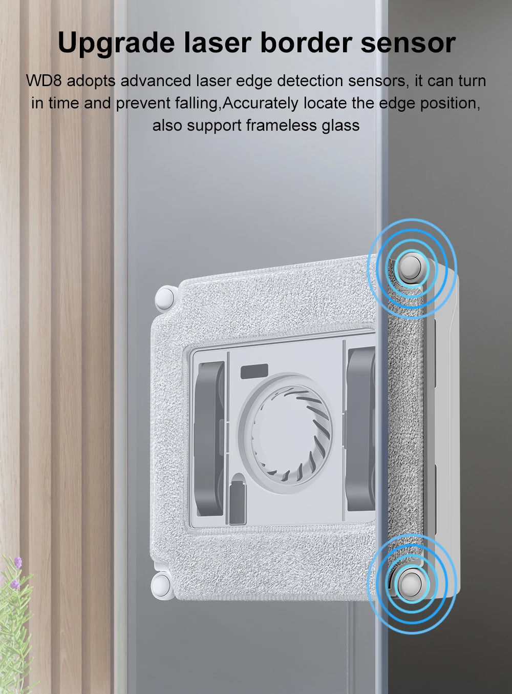 ABIR WD8 Robot Window Vacuum Cleaner,Dual Water Spray,Laser Sensor,Smart Home Glass Wall Wet Dry Cleaning ,APP&Remote Control