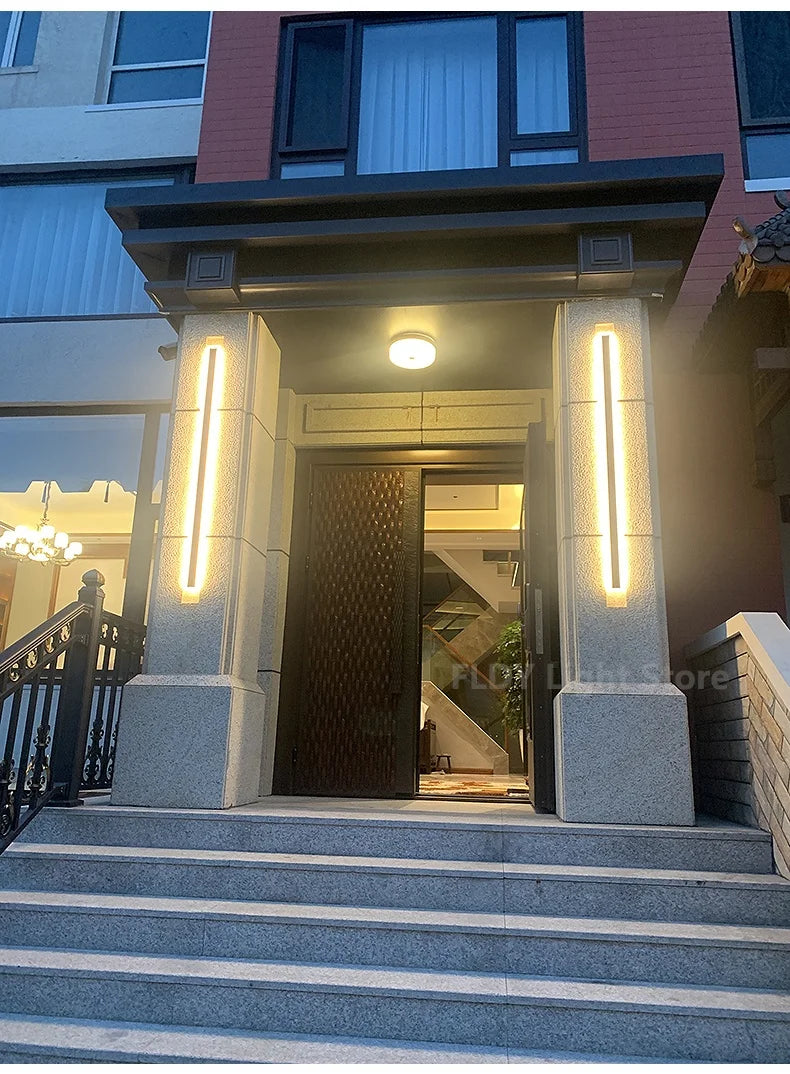 Wall Lamps Line Minimalist  Light Long Strip  Outdoor Waterproof Garden Decoration Villa Background Wall Garden Lights