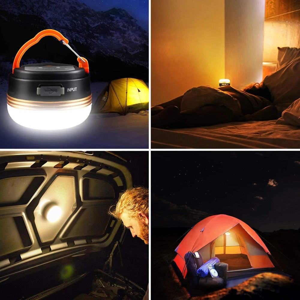 10W High Power Camping Lantern Tents Lamp 1200mah USB Rechargeable Portable Camping Lights Outdoor Hiking Night Hanging Lamp