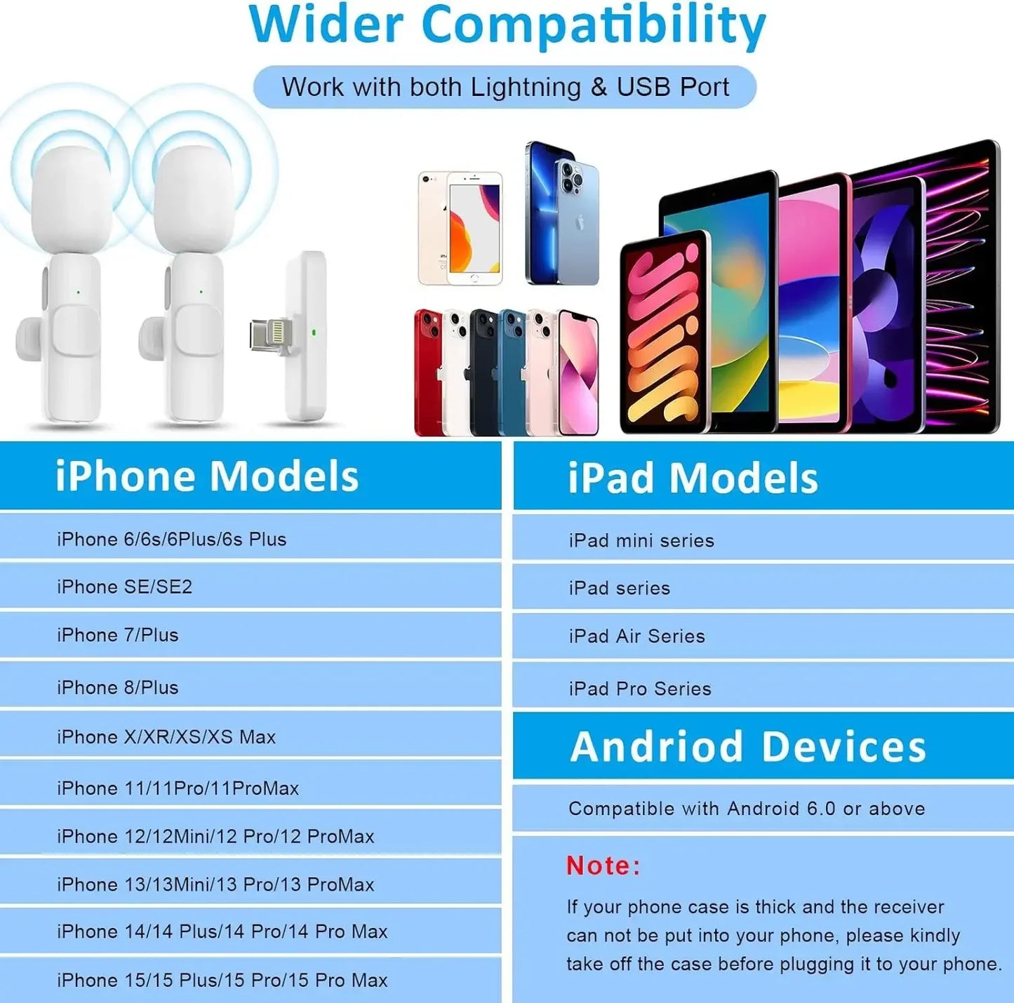 Lenovo Pink Wireless Lavalier Microphone Phone Portable Audio Video Recording Vlog Microphone for iPhone Android PC Live Gaming