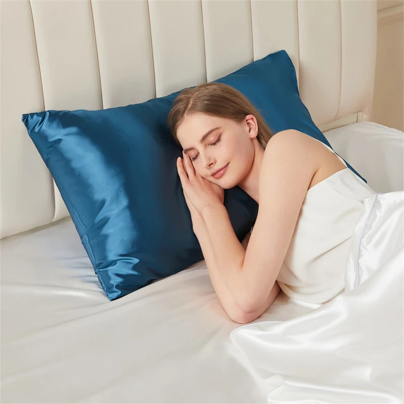 Solid Mulberry Silk Pillow Case Hair Skin Protect Pillowcase Luxury Sleeping Bedding Cushion Pillow Cover Standard Queen Size