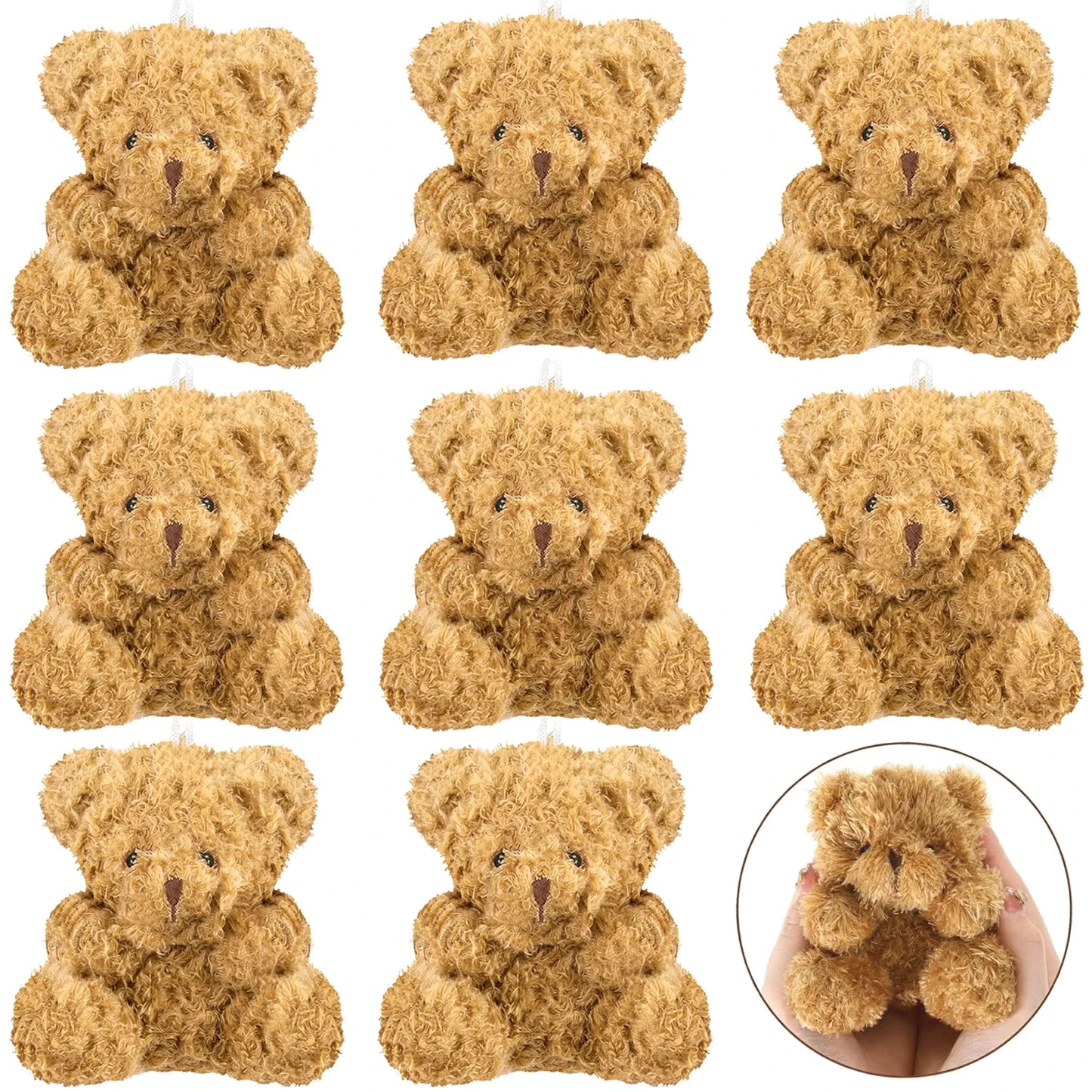 12-48Pcs Mini Plush Bears 4 Inch Small Bear Stuffed Animal Toys Tiny Fuzzy Bear Soft Bear Stuffed Doll for Birthday Party Favors