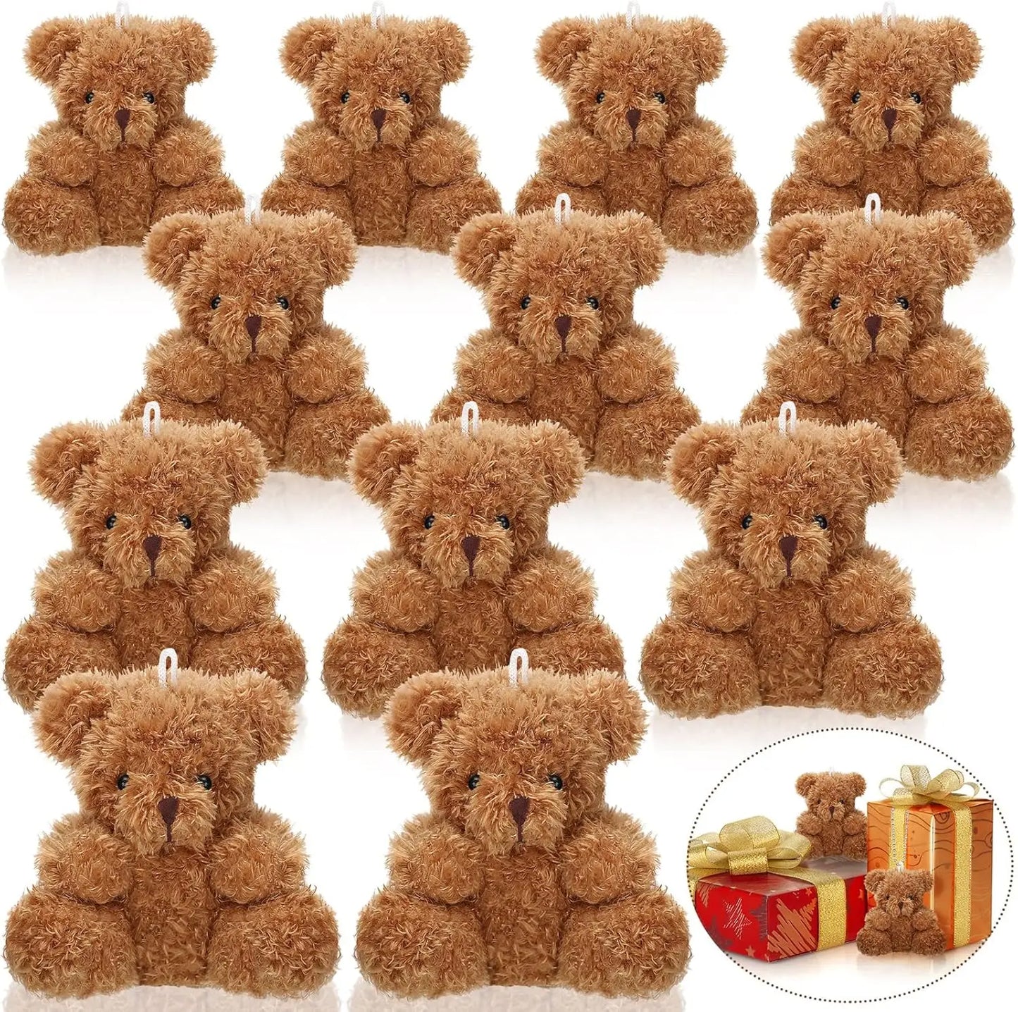 12-48Pcs Mini Plush Bears 4 Inch Small Bear Stuffed Animal Toys Tiny Fuzzy Bear Soft Bear Stuffed Doll for Birthday Party Favors