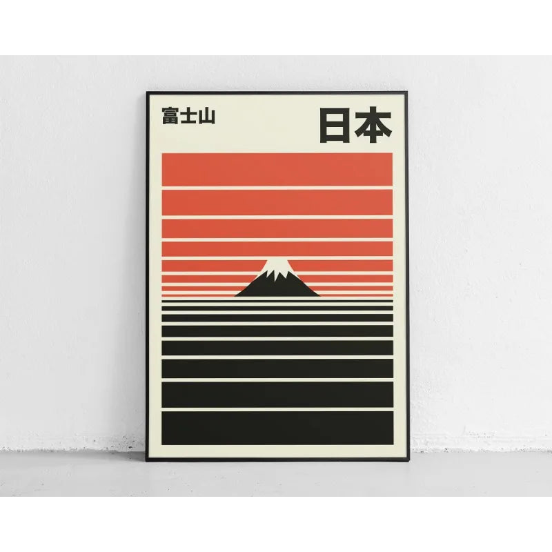 Japanese Contemporary Tokyo Artworks Poster Big Sunrise Waves Mount Fuji Monster Canvas Painting Wall Art Living Room Home Decor