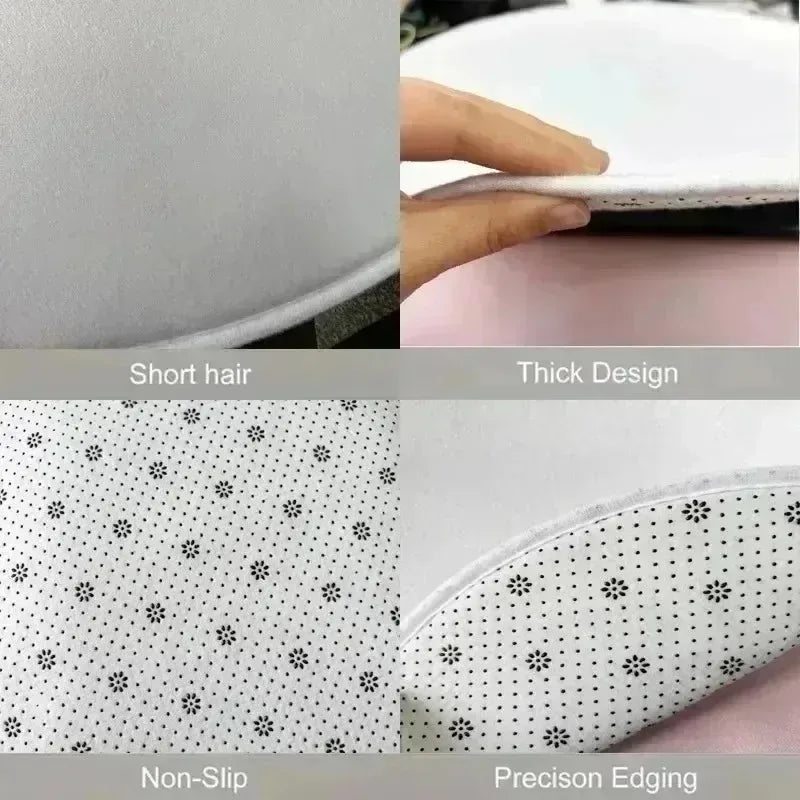 Minimalist Style Round Rug Non-Slip Circle Carpet for Living Room Floor Mat for Chair Coffee Table Bedside Decoration So Modern