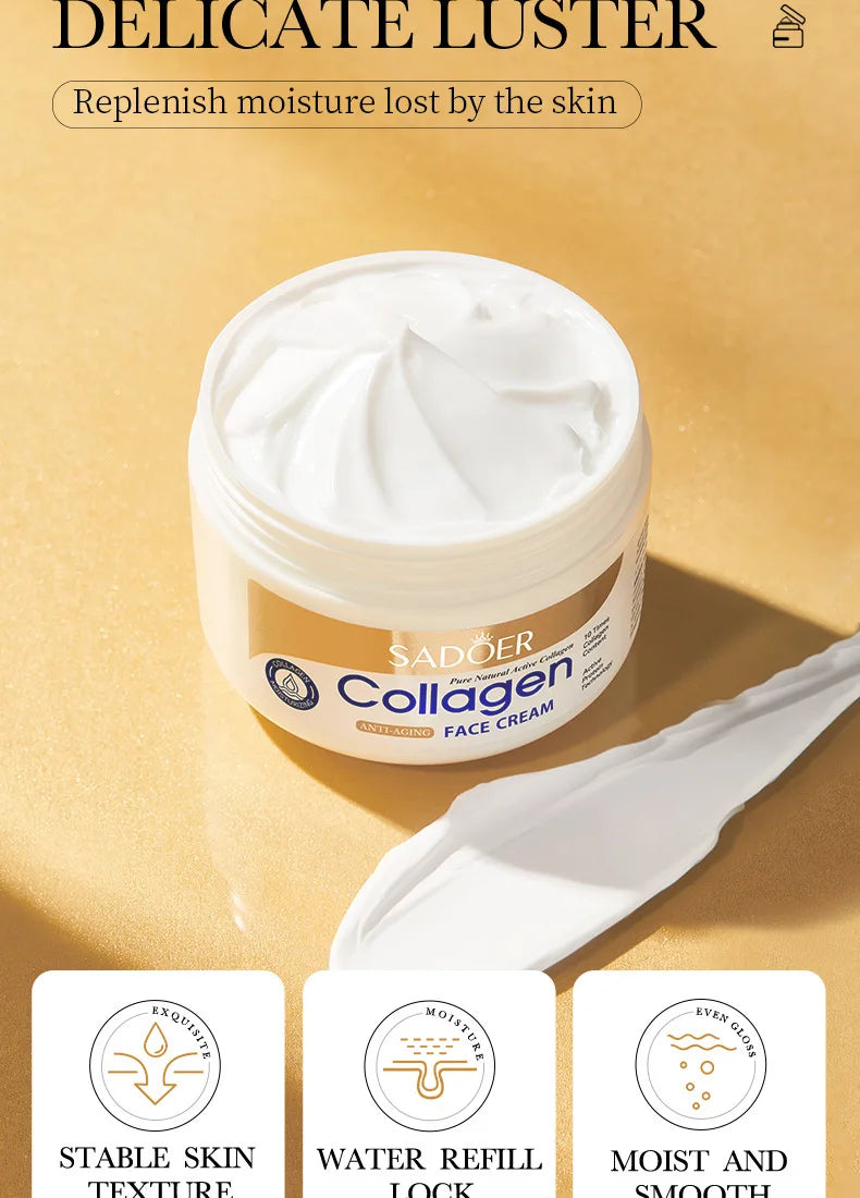 SADOER Collagen Firming Face Cream Moisturizing Hydrating Face Creams Faical Cream Beauty Face Skin Care Products