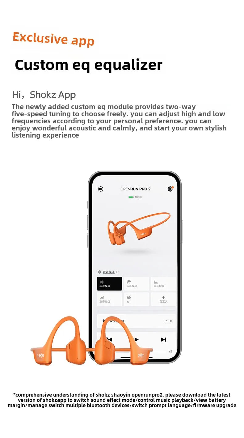 Original SHOKZ OpenRun Pro 2 S820 Bluetooth Earphones IP55 Waterproof Bone Conduction Headphones Music Sports Wireless Earbuds