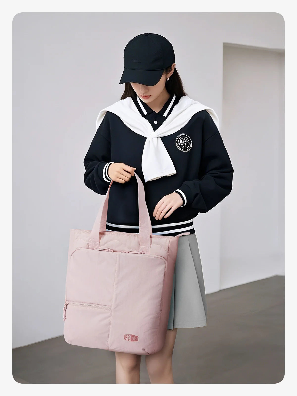 BAGSMART Large Capacity College Tote Bag Commuting Women's Handbag 15.6 inch Laptop Bag for Business Travel Commuting