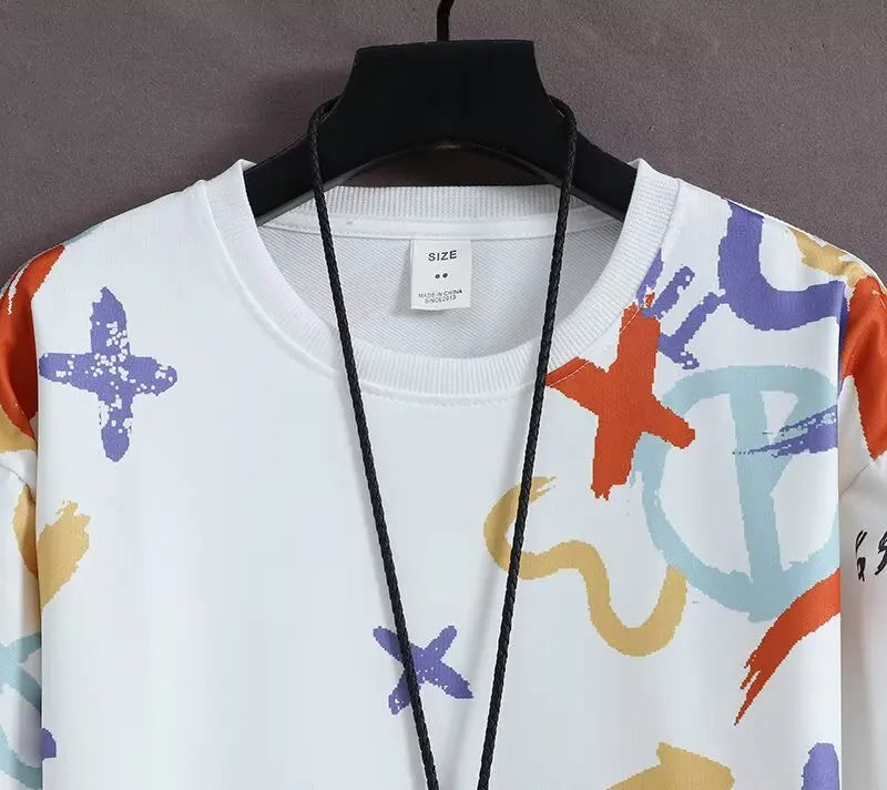 New Spring Collection Men's Sweatshirt Japanese Cartoon Graphic Hoodie Plus Size Top Loose Fit Fashion Men's Clothing