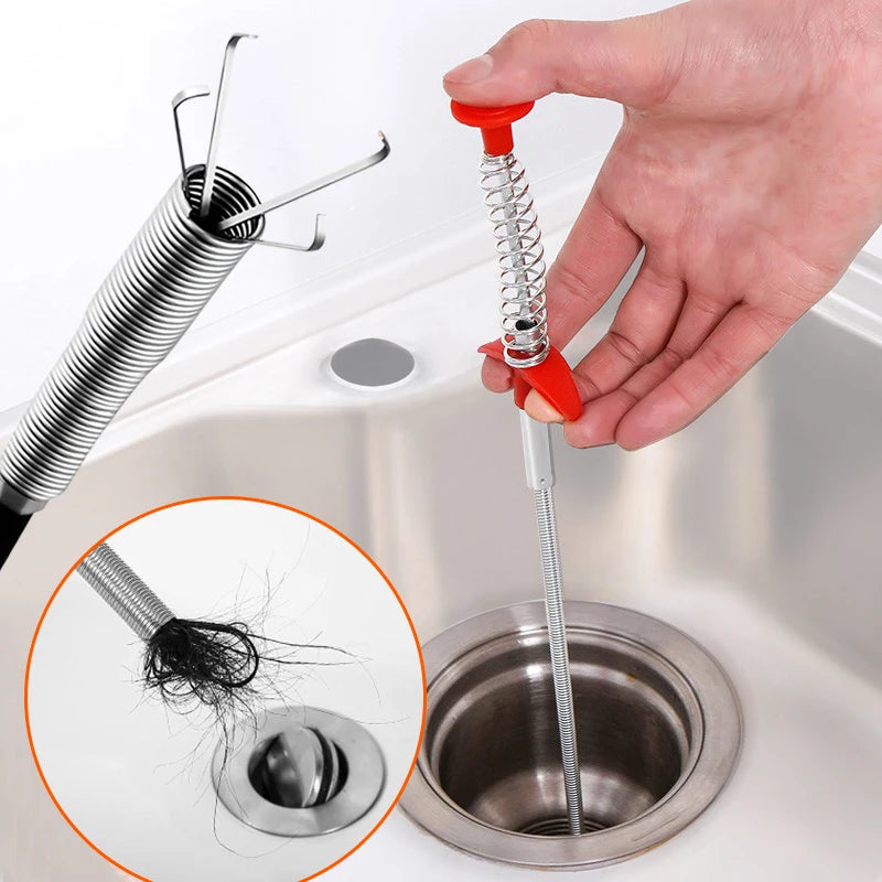 Hand Pinch Cleaning Sewer Pipe Plunger Hand Pinches Four Claws Pipe Opener Drains Four Claw Telescopic Bathroom Accessories Home