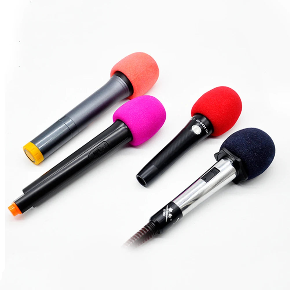 10Pcs Black Mic Protector Replacement KTV DJ Microphone Foam Covers Windscreen Windshield Sponge Covers Microphone Cover