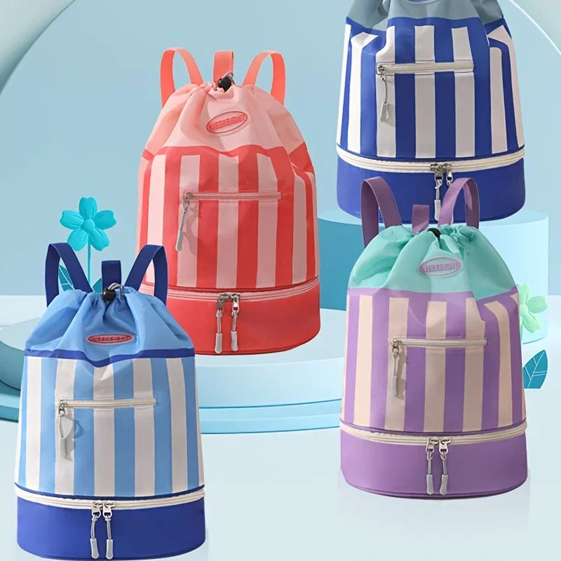 Children's Swimming Backpack, Swimming Bag, Portable Beach Backpack, Outdoor Travel Toiletries Storage