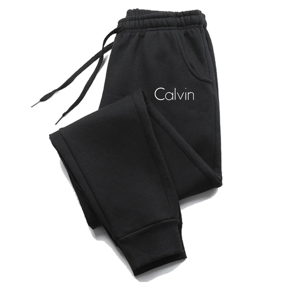 Casual printed sports running pants, autumn long pants, fitness solid color sports pants, men's and women's sportswear