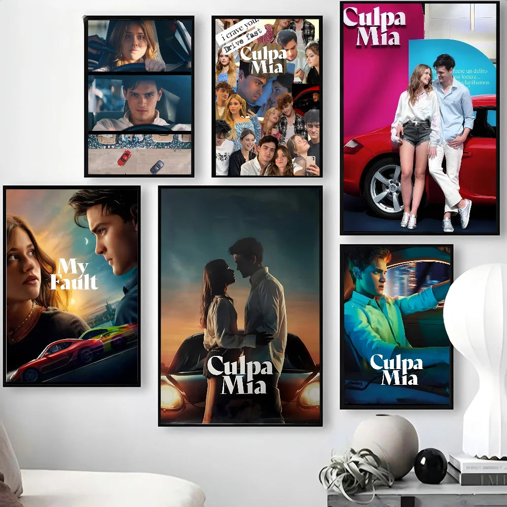 My Fault Culpa Mia 2023 Movie Poster Self-adhesive Art Waterproof Paper Sticker Coffee House Bar Room Wall Decor