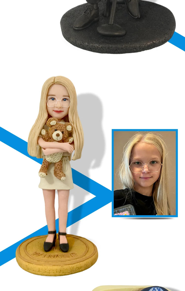Custom Handmade Bobblehead Sculptures Figurines-Personalized 3d Clay Doll from Your Photo-Wedding Anniversary Gifts for Wife