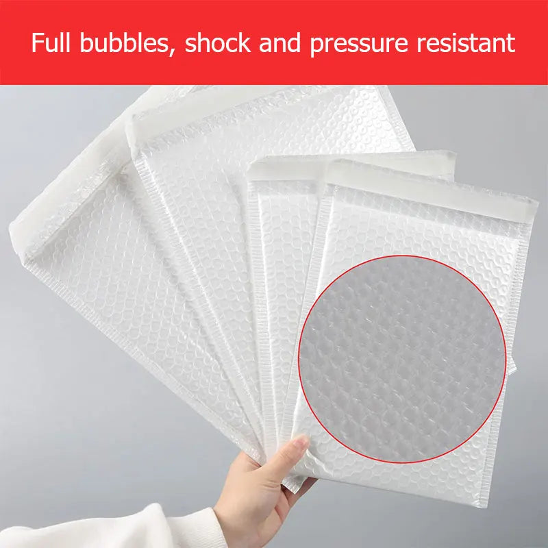 50pcs Film Waterproof Bubble Bag Packaging Express Bag White Foam Self Seal Packing Bag Shipping Bag Thickened Envelope Bags