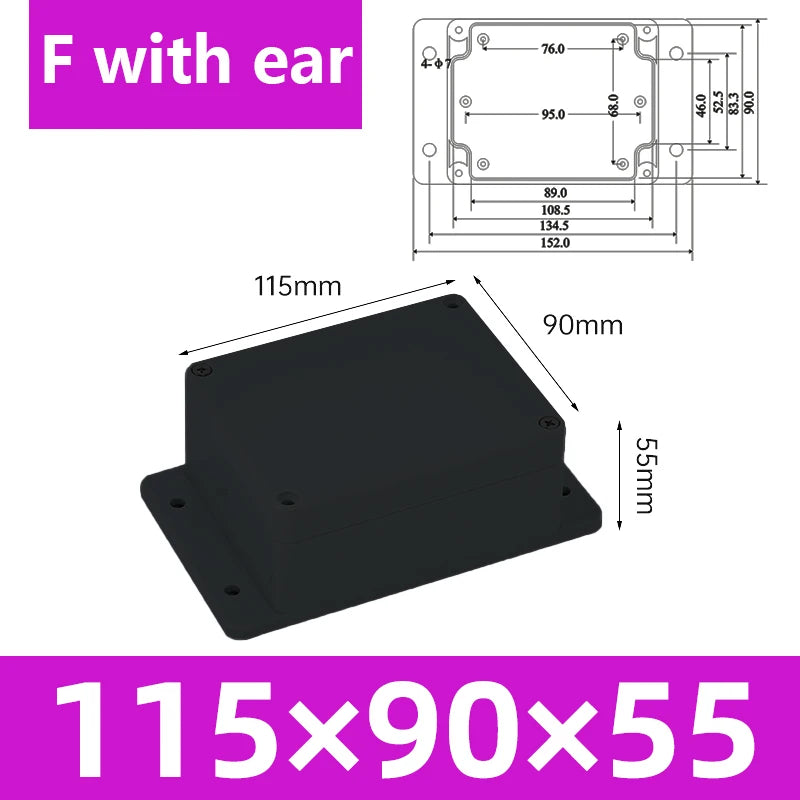 ABS Waterproof Box Housing Electronic Safe Case Plastic Boxes Black Wire Junction Box Plastic Organizer IP67 Waterproof Enclosur