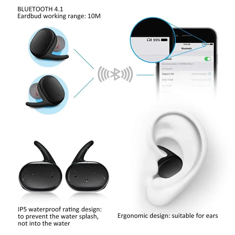 Y30 TWS Bluetooth 5.0 Wireless Stereo Earphones Earbuds In-ear Noise Reduction Waterproof Headphone For Smart Phone Android IOS