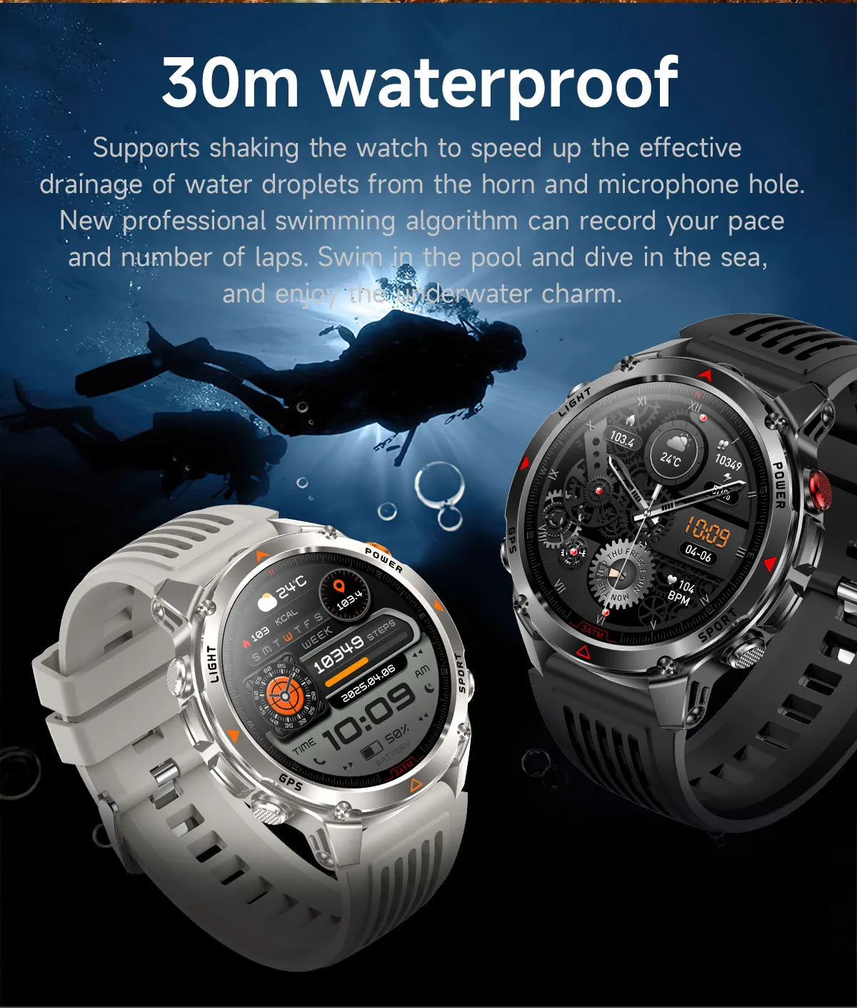 Forerunner 570 GPS Smart Watch 3ATM Waterproof  AMOLED Screen MULTI-BAND GNSS Compass Altimeter Flashlight Sports Smartwatch Men