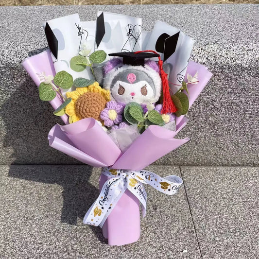 Cartoon Anime Series Hellokitty Kulomi Plush Toys Creative Graduation Bouquet Children's Day Birthday Graduation Gifts For Kids