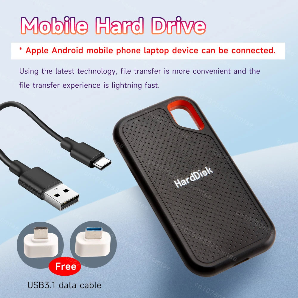 Genuine High-speed 1TB/2TB Portable SSD 4TB External Hard Drive 256TB USB3.2 Type-C Solid-state Drive for Laptop/MAC/PC