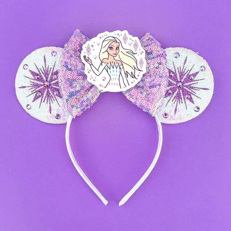 Disney Mickey Mouse Hairbands Frozen Ear Headband for Adults Anna Elsa Snowman Olaf Headwear Women Kids Girls Hair Accessories