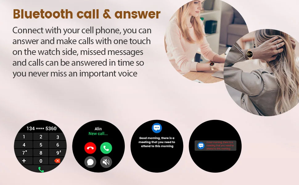 Women's Fitness Smartwatch with 1.20" Display Heart Rate Sleep Monitor Menstrual Cycle Tracker IP67 Waterproof for iOS Android